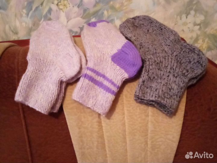 Носки шерстяные вязаные