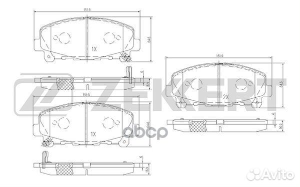 Колодки тормозные BS1134 Zekkert