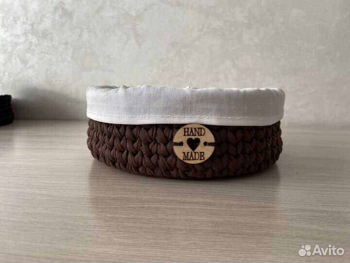 Хлебница, корзинка из трикотажной пряжи