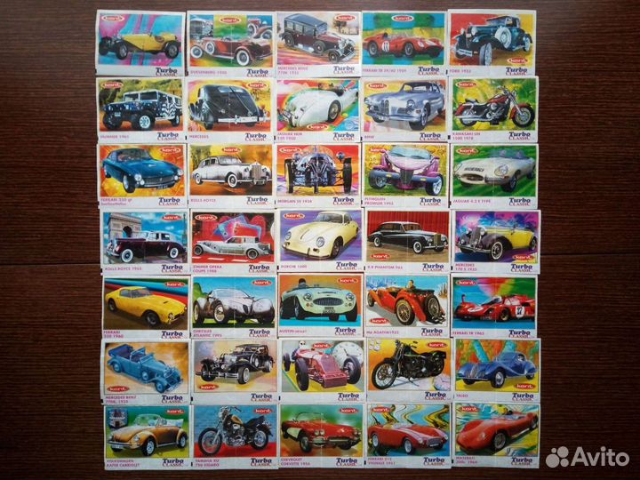 Вкладыши от жвачки Турбо Классик полные серии