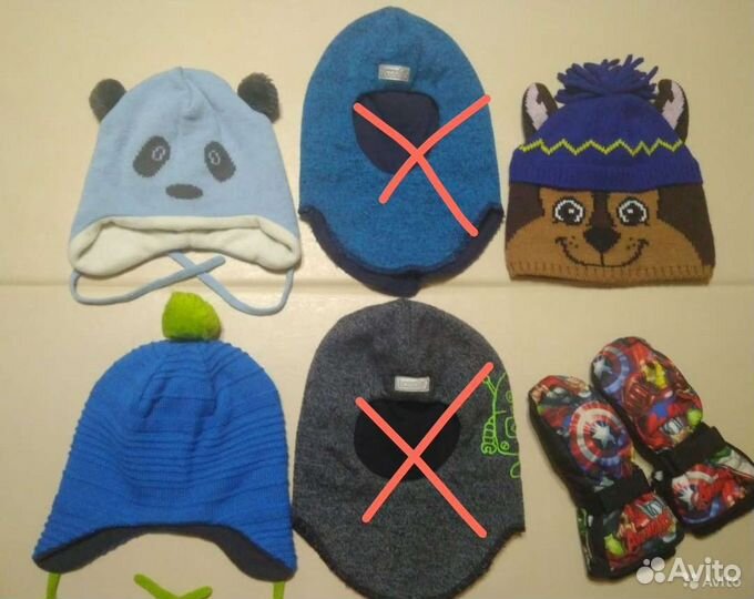 Шапки Lassie, варежки H&M