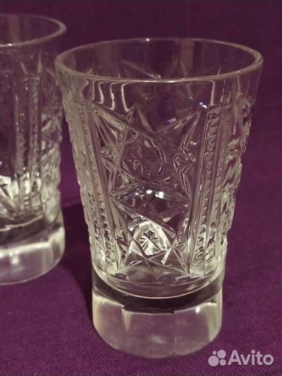 Два набора хрустальных стопок, СССР