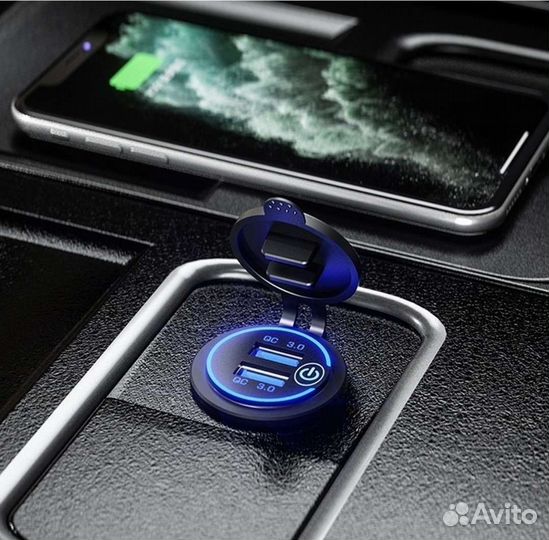 USB розетка врезная прикуриватель зарядка