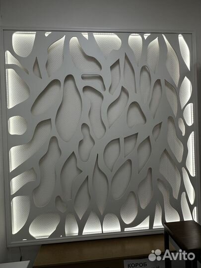 Резьба декор на стену с подсветкой