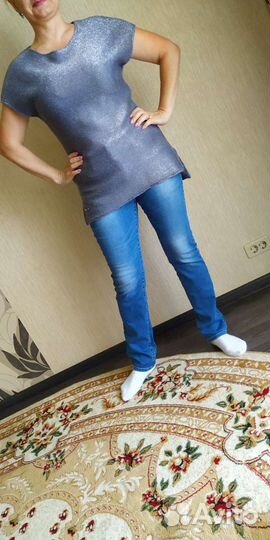 Трикотажные туники с люрексом 44-46