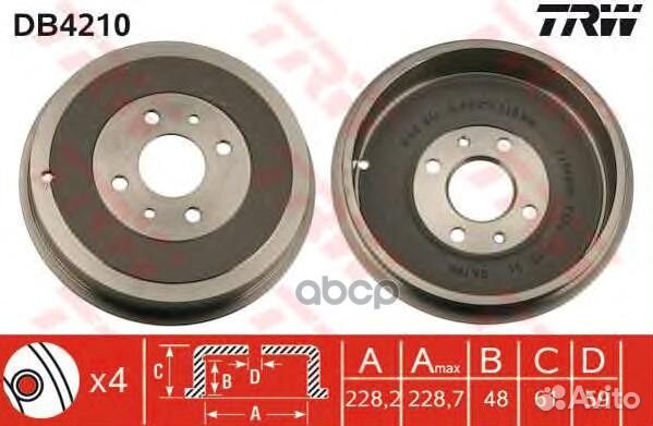 Барабан тормозной db4210 TRW