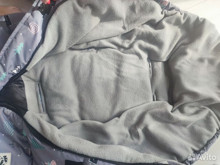 Конверт зимний и рукавицы на коляску