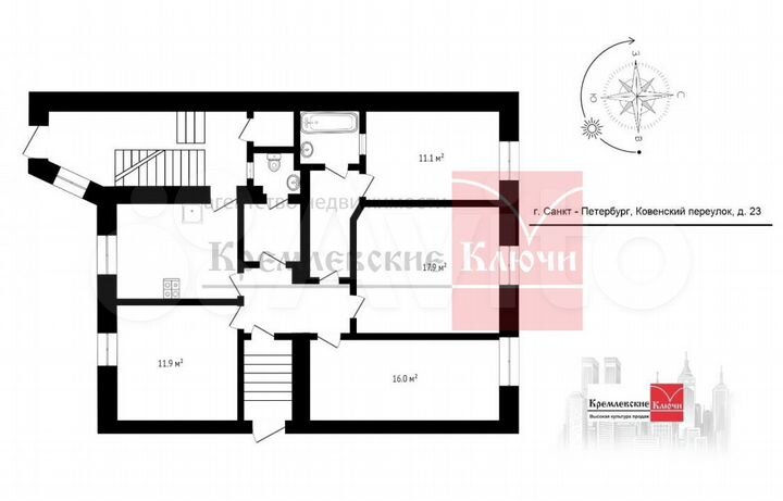 4-к. квартира, 88,9 м², 1/4 эт.
