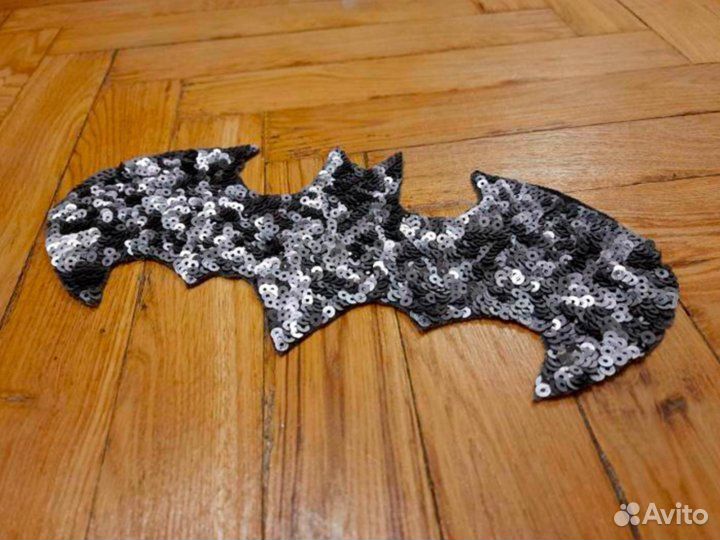 Нашивка Batman пайетки серебристые длина 26 см