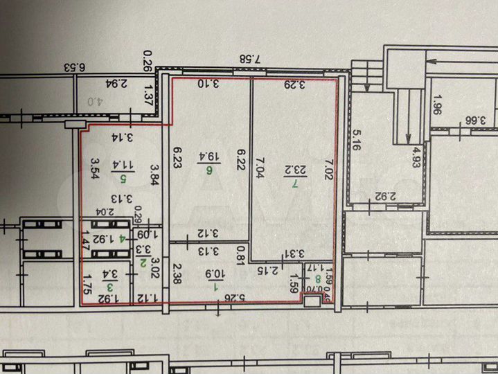 2-к. квартира, 75 м², 1/7 эт.