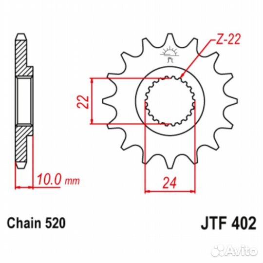JT Звезда цепного привода JTF402.16