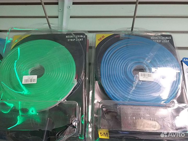 Неоновая лента 5 м синяя зелёная