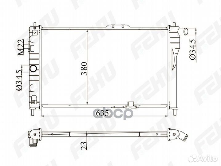 Радиатор охлаждения (сборный) для Daewoo Nexia