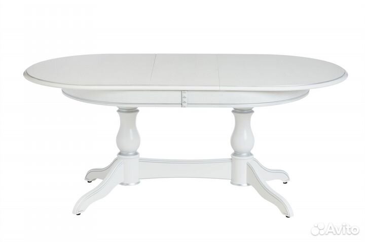 Стол овальный лира 140+35*90 т.1 пат.серебро