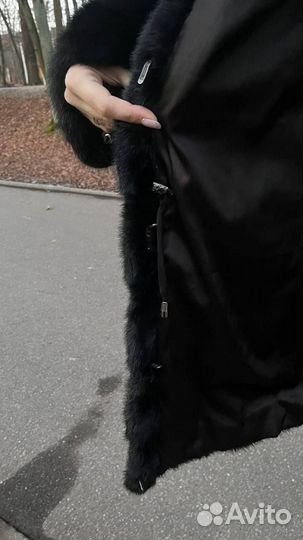 Шуба норковая с капюшоном