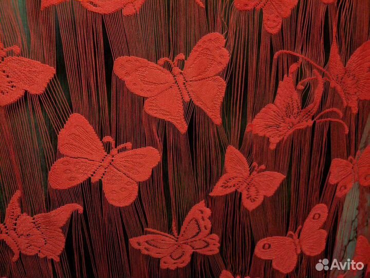 Штора тюль бордово-красная Ширина 3м, длина 2.3м