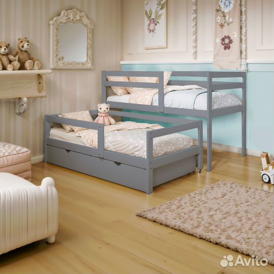 Кровать из березы для 2 детей