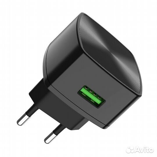Зарядное устройство hoco C70A USB, 3A, черный, 18W