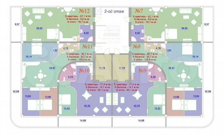 3-к. квартира, 125 м², 2/5 эт.