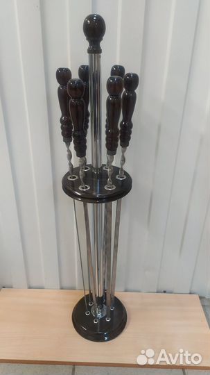 Шампуров набор подарочный хром/дерево 6,10шампуров