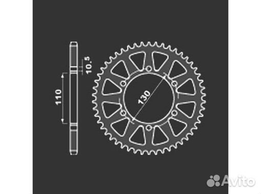 Звезда задняя PBR 504 46 LD