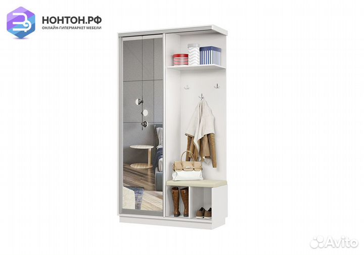 Прихожая-купе Регул с сиденьем белая