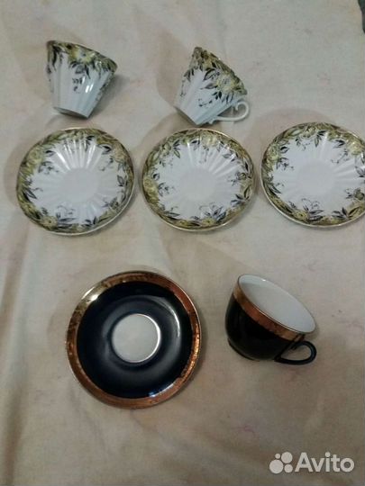 Чайные пары СССР Цветы и кобальт.лфз