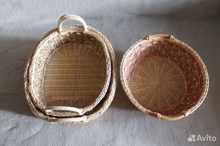 Плетёный поднос, хлебница, фруктовница, корзина