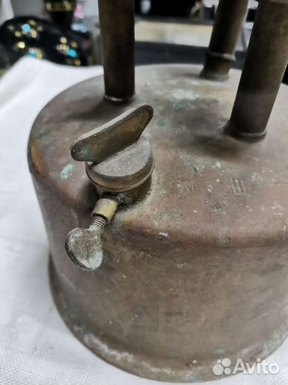 Примус латунный трёхгорелочный зшв 1966 год СССР