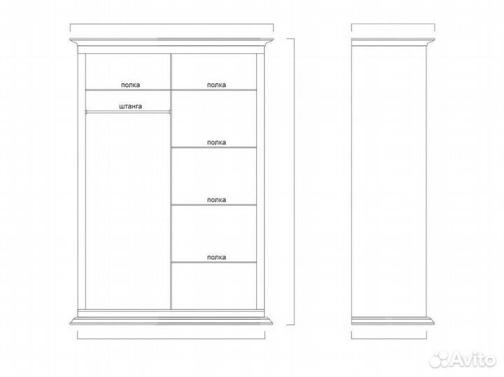 Шкаф купе с зеркалом Лирона 12 из массива дерева