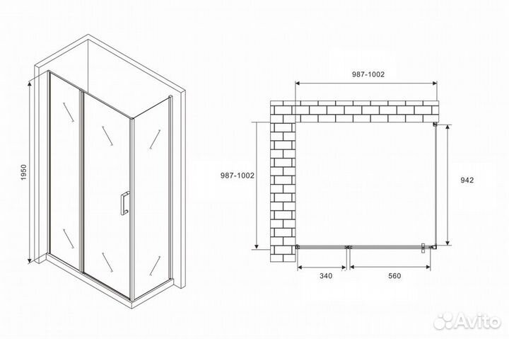 Душевой уголок abber Sonnenstrand AG04100S-S100