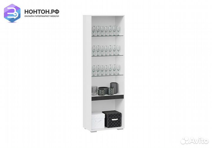 Шкаф для посуды Фьюжн белый глянец / белый