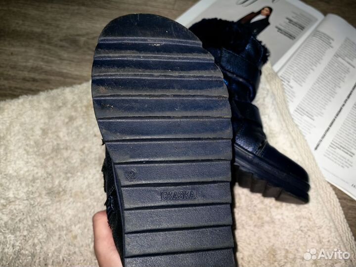 Кожанные сапоги на девочку