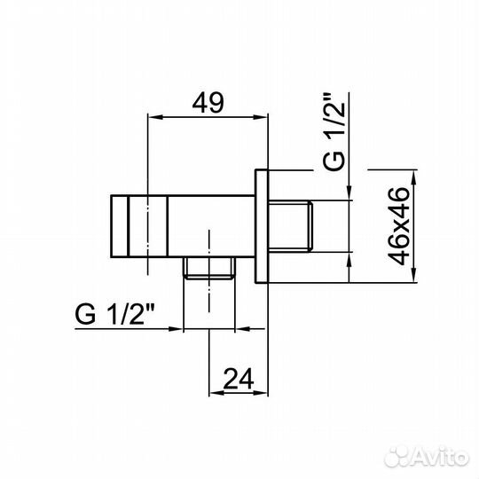 Шланговое подключение Webert AC0354015, хром