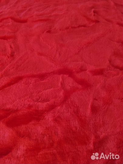 Искусственный мех белый, красный