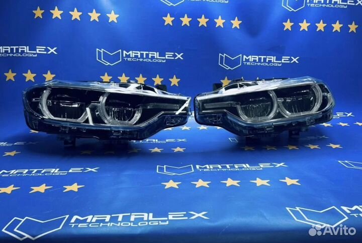 Передние фары BMW F30 на дорест в стиле рест