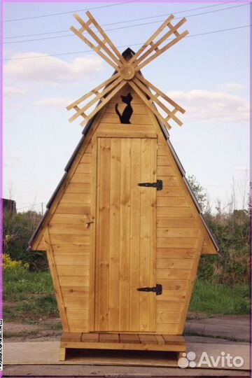 Дачный туалет деревянный прямоугольник лфз 718