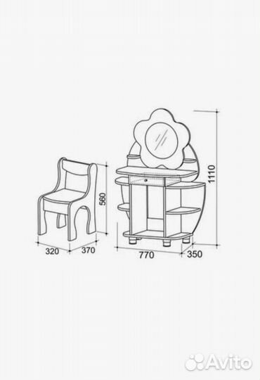 Детский туалетный столик