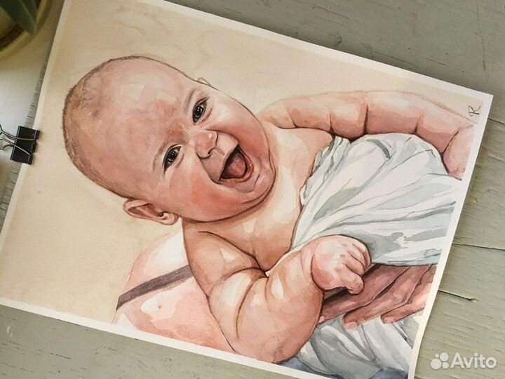 Портрет по фото акварелью