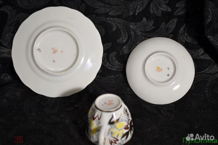 Кофейный сервиз лфз Золотые ромашки на 6 персон +