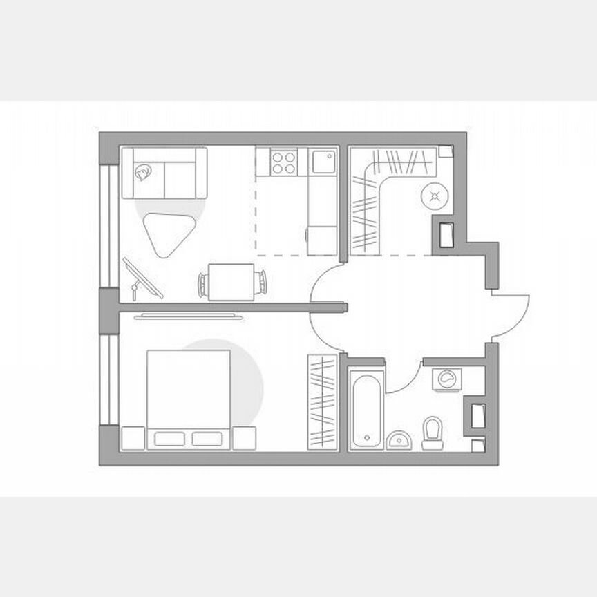1-к. квартира, 44 м², 2/25 эт.