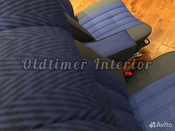 Синяя ёлочка ткань для MB W123