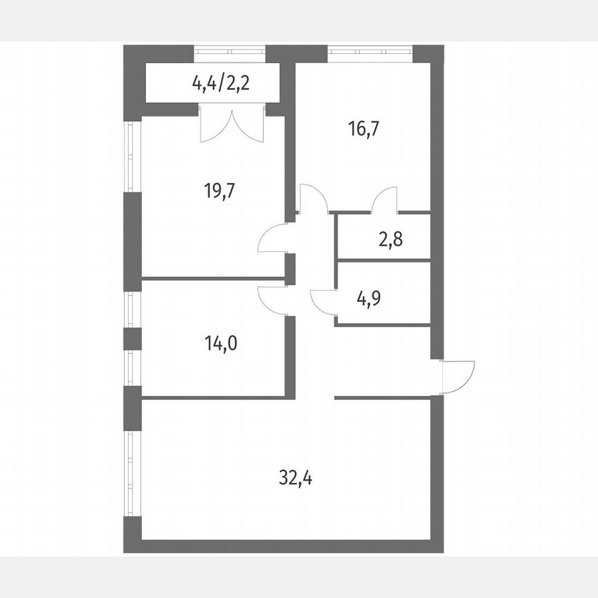 3-к. квартира, 104,6 м², 2/11 эт.