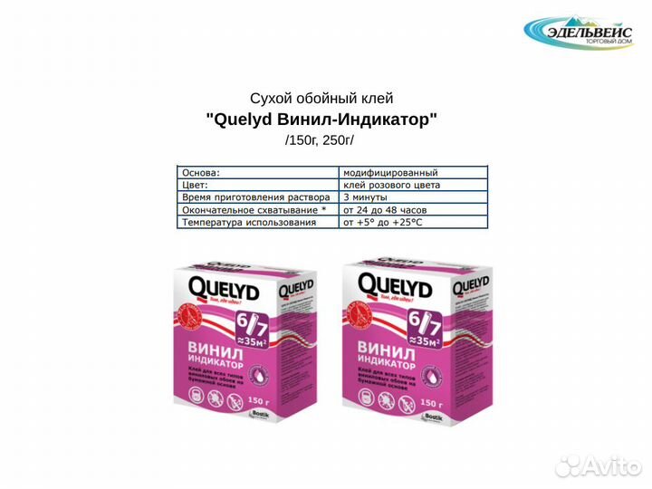 Клей обойный Quelyd Винил-Индикатор 150г/250г