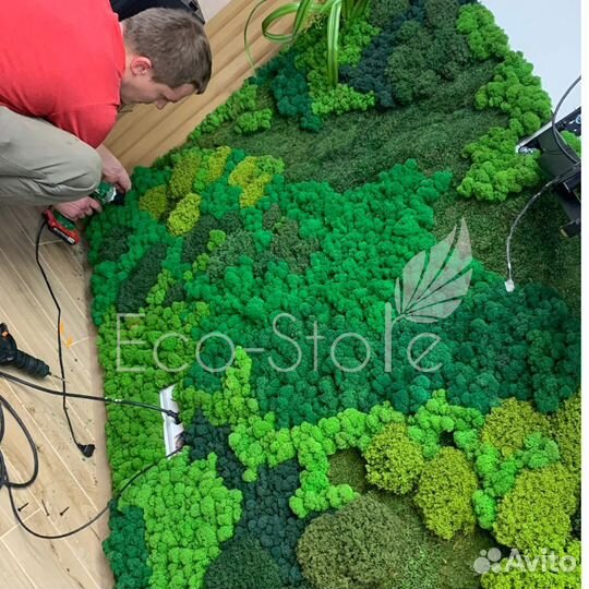 Панель из мха