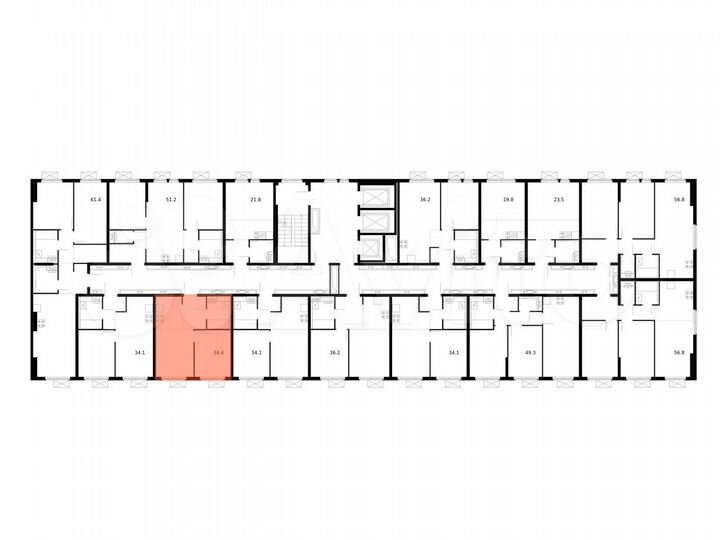 1-к. квартира, 34,3 м², 21/25 эт.