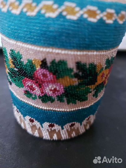 Антикварные подстаканники, ручная работа, бисер