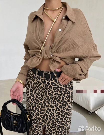 Джинсовая юбка миди