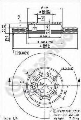 09.9145.11 Диск тормозной audi A3 04/VW caddy