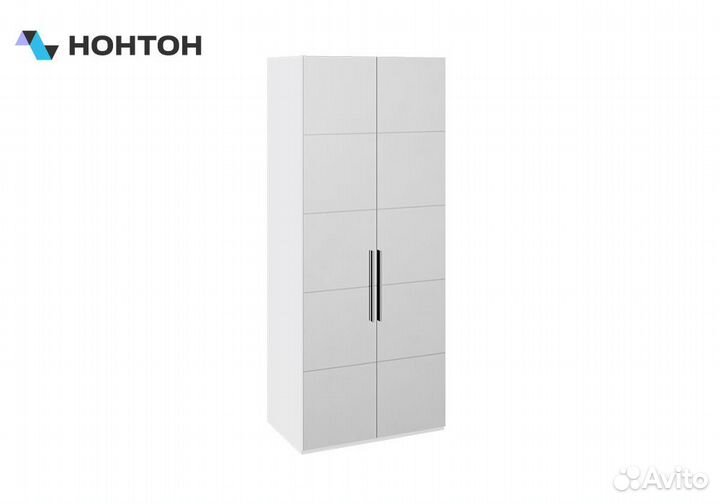 Шкаф 2-дверный Наоми с зеркалами белый глянец